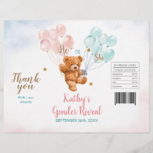 Bear Gender Reveal Rosa Blue Chip Bag Wrapper