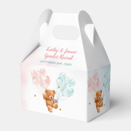 Bear Gender Reveal Rosa och Blue Balloon Presentaskar
