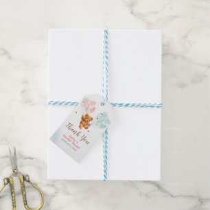 Bear Gender Reveal Rosa och Blue Presentetikett