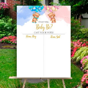 Bear Gender visar Boy eller Girl-diagram Poster