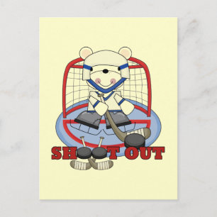 Bear Goalie Shoot Out Hockey Tshirts and Gifts Vykort