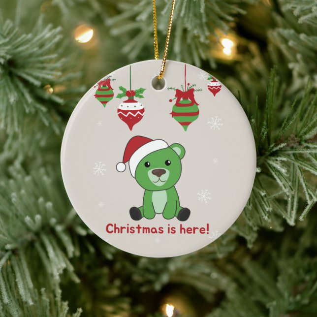 Bear God jul Winter Animals Bears Ceramic Julgransprydnad Keramik (Träd)