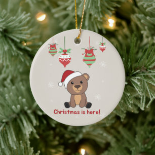 Bear God jul Winter Animals Bears Ceramic Julgransprydnad Keramik
