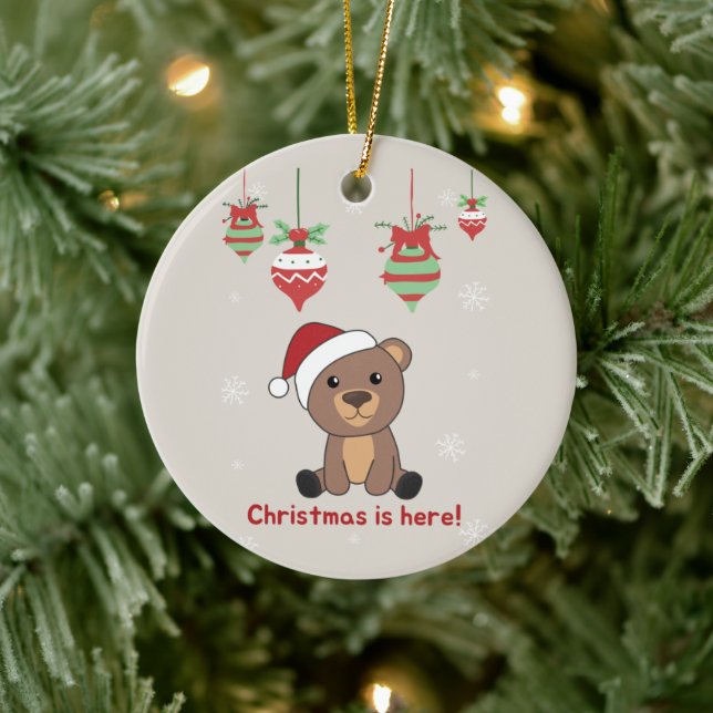 Bear God jul Winter Animals Bears Ceramic Julgransprydnad Keramik (Träd)