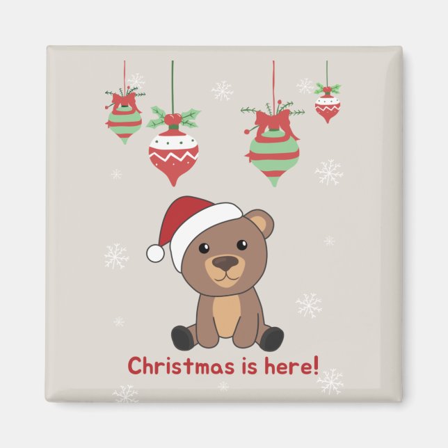 Bear God jul Winter Animals Bears Magnet (Framsidan)