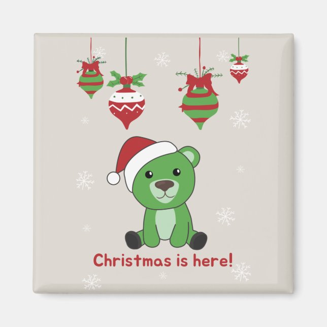 Bear God jul Winter Animals Bears Magnet (Framsidan)