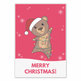 Bear God jul Winter Animals Bears Sticker Klistermärken
