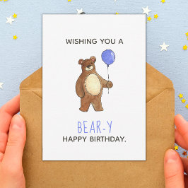 Bear Grattis på födelsedagen - platta kort
