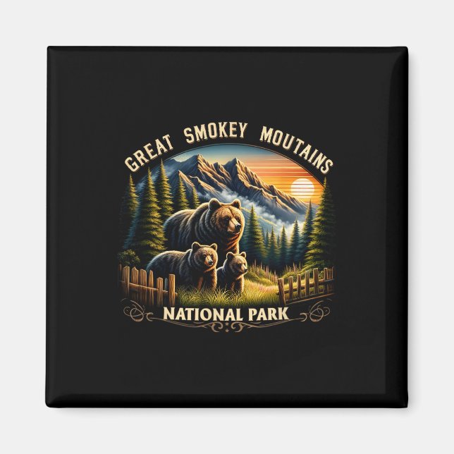 Bear Great Smokey Mountains National Park Black Be Magnet (Framsidan)