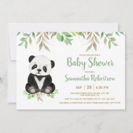 Bear Greenery Gender Neutral Baby Shower Photo Inbjudningar