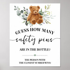Bear Greenery hur många säkerhetspapperspel för ba Poster