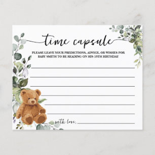 Bear Greenery Time Capsule Baby Shower Adapter Flygblad