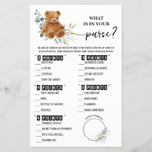 Bear Greenery What is in your Purwer Shower Card Flygblad