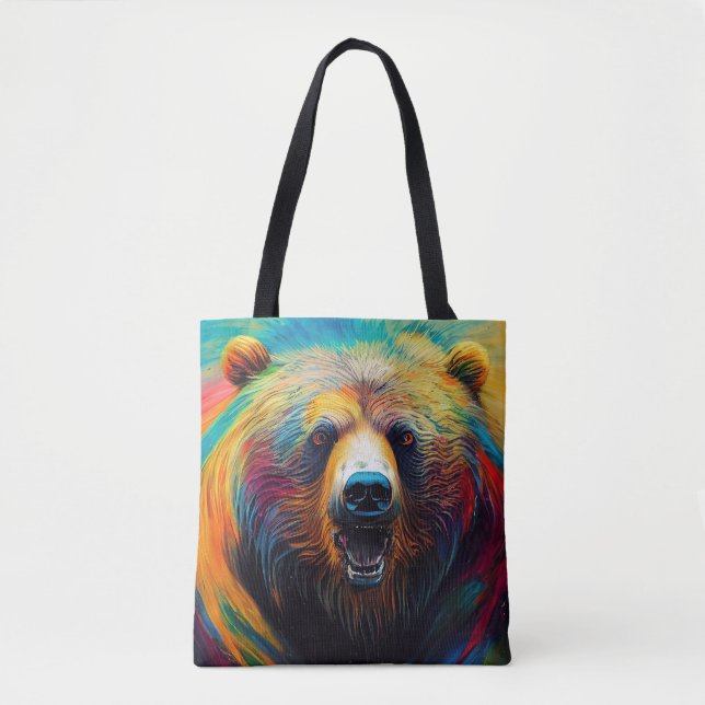 Bear Grizzly Animal Discovery Äventyr Nature Pla Tygkasse (Framsida)
