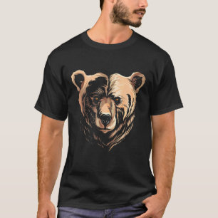 Bear Grizzly Ansikte Tittar vid huvudet T Shirt