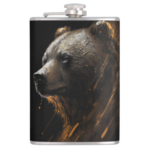 Bear Grizzly Porträtt Animal Nature Wildlife Art Fickplunta