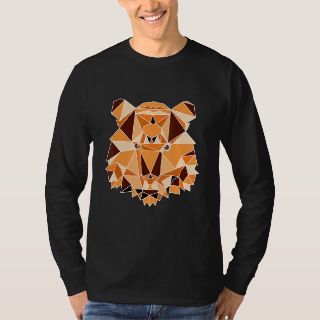 Bear Grizzly Wildlife-minimalism Low Poly Art T Shirt (Framsida)