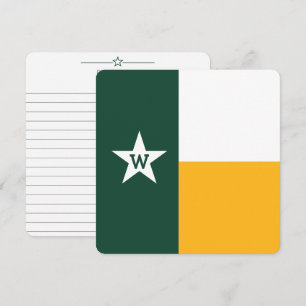 Bear Grönt & Guld Texas Flagga Flat Card