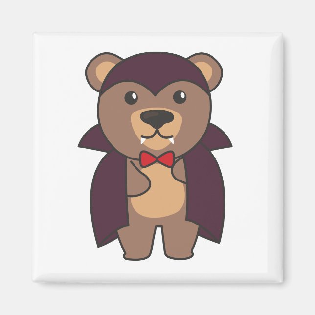 Bear Halloween Cute Djävulen Kids Vampire Costume Magnet (Framsidan)