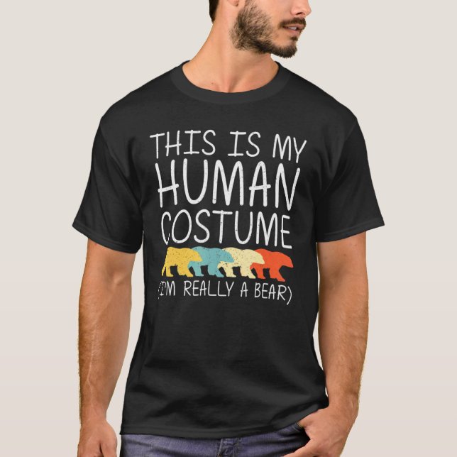 Bear Halloween Human Costume Mammal Animal Easy Di T Shirt (Framsida)