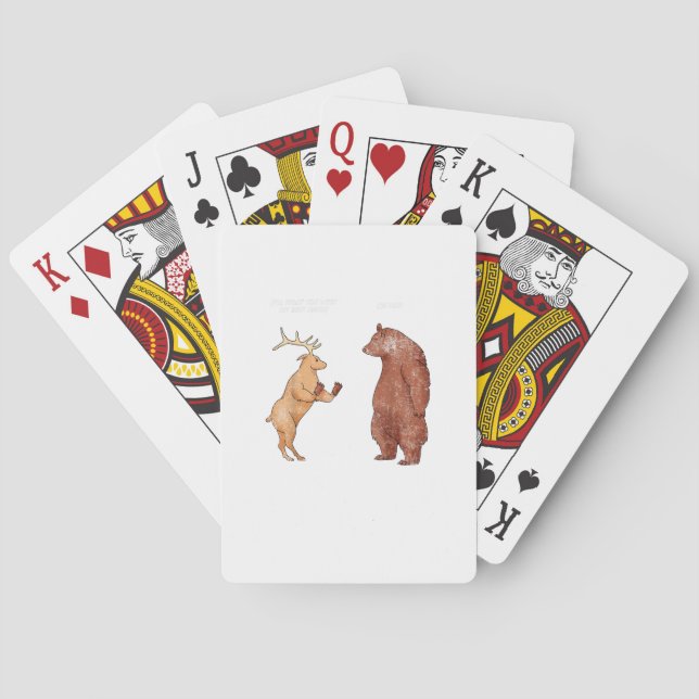 Bear Hands Oh Deer Funny Sayings Pun Gift  Casinokort (Baksidan)