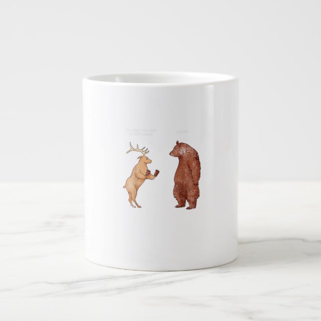 Bear Hands Oh Deer Funny Sayings Pun Gift  Jumbo Mugg (Framsidan)