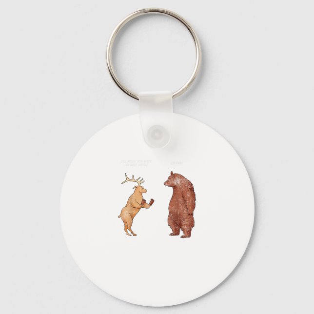 Bear Hands Oh Deer Funny Sayings Pun Gift Keychain Nyckelring (Framsida)