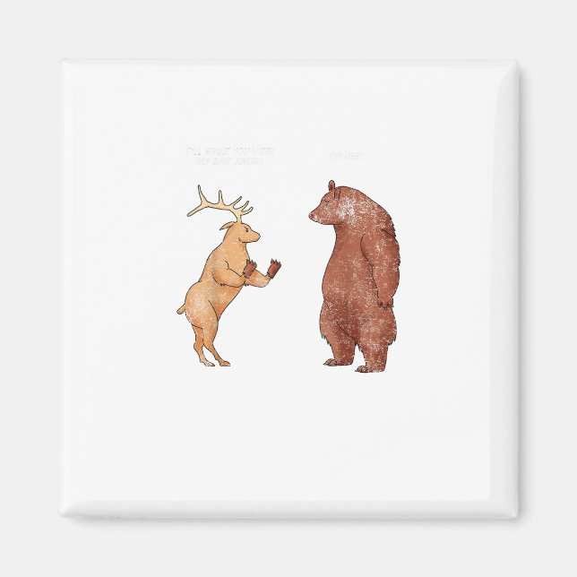 Bear Hands Oh Deer Funny Sayings Pun Gift  Magnet (Framsidan)