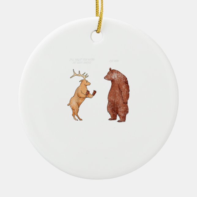 Bear Hands Oh Deer Funny Sayings Pun Gift Ornament (Framsidan)