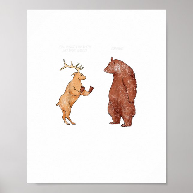 Bear Hands Oh Deer Funny Sayings Pun Gift  Poster (Framsidan)