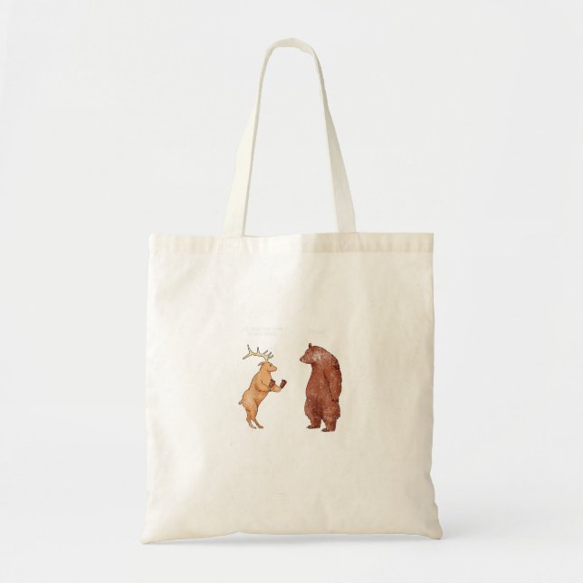 Bear Hands Oh Deer Funny Sayings Pun Gift Tote Bag Tygkasse (Framsidan)