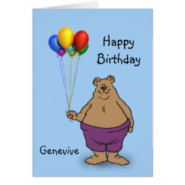 Bear har Birthday Ballages personalize Hälsningskort