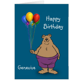 Bear har Birthday Ballages personalize Hälsningskort