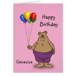 Bear har Birthday Ballages personalize Hälsningskort