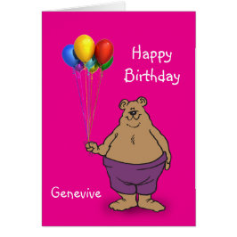 Bear har Birthday Ballages personalize Hälsningskort
