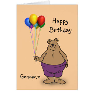 Bear har Birthday Ballages personalize Hälsningskort