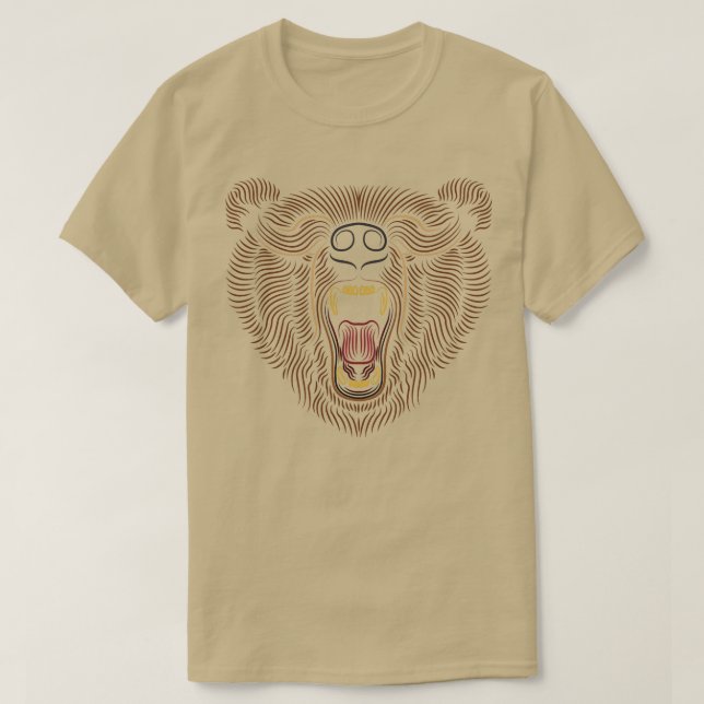 Bear Head Line Art GrapAnimal Teckning T Shirt (Design framsida)