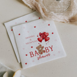 Bear Heart-ballonger Red Baby Shower Pappersservett
