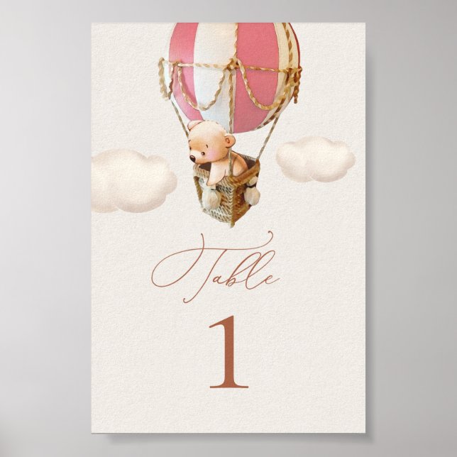 Bear Hett-Luft Ballon-Bordsnumret Poster (Framsidan)