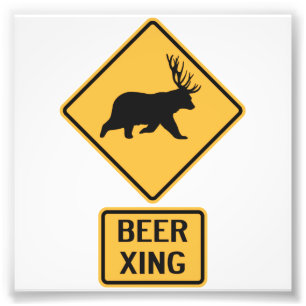 Bear Hjort Beer Crossing Fototryck