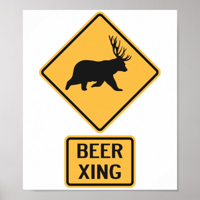 Bear Hjort Beer Crossing Poster (Framsidan)