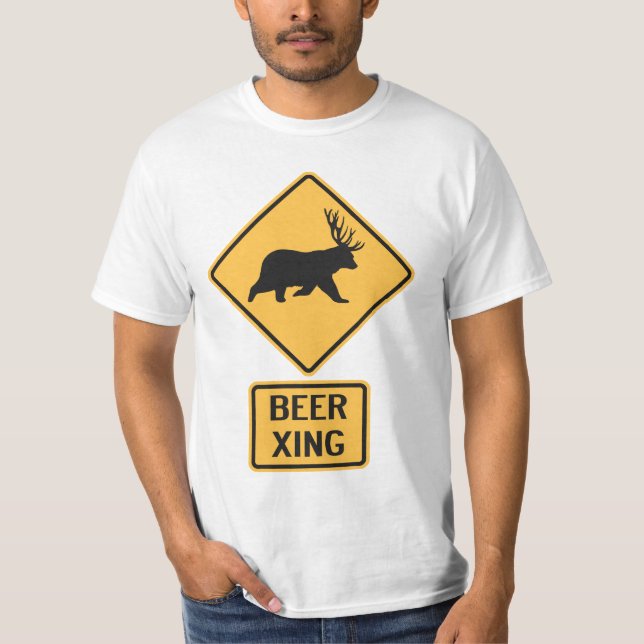 Bear Hjort Beer Crossing T-shirt (Framsida)