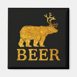 Bear Hjort eller Beer Bold Silhouette Magnet