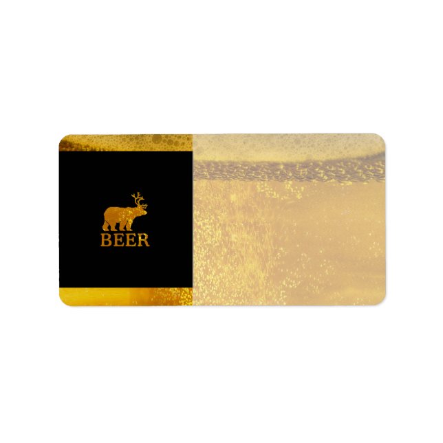 Bear Hjort eller Beer Silhouette Graphic Adressetikett (Framsidan)