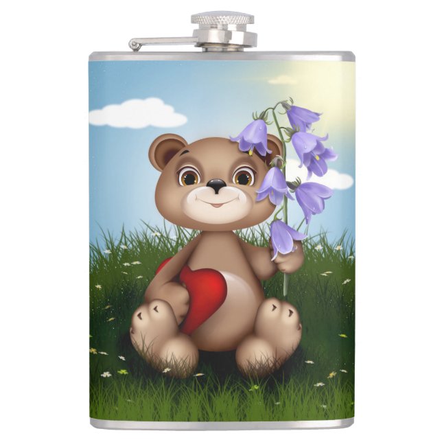 Bear Holding Bouquet Flower-30926 Fickplunta (Framsidan)