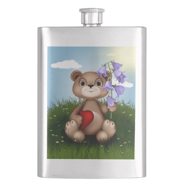Bear Holding Bouquet Flower-30926 Fickplunta (Framsidan)