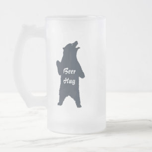 Bear Hug Anpassningsbar Typography Humor Frostat Ölglas