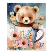 "Bear Hug Bouquet: Watercolor Unge Cutness!"