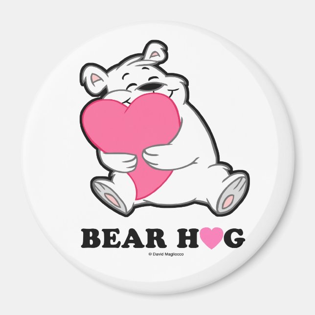 Bear Hug Round Magnets Magnet (Framsidan)