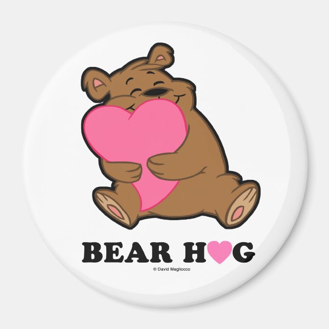 Bear Hug Round Magnets Magnet (Framsidan)